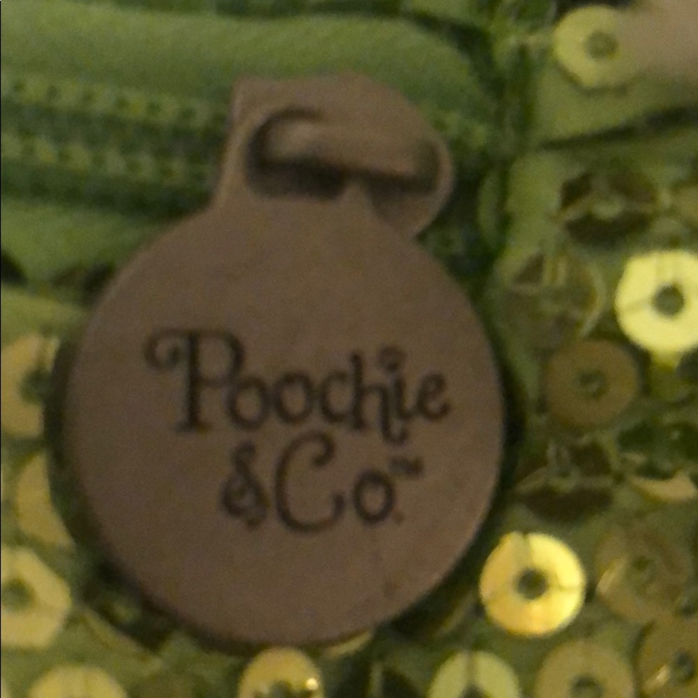 Poochie co white and green children purse